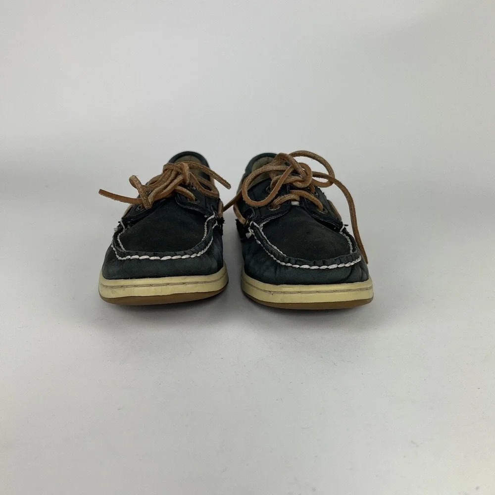 Sperry Top-Sider Koifish Womens‎ 7.5 Blue Plaid Boat Shoe Leather Preppy Deck